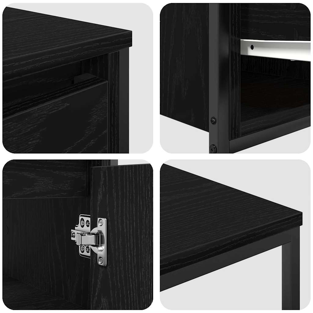Set di mobili per il bagno 3 pz Rovere Nero 36 x 35 x 165 cm | homemem39