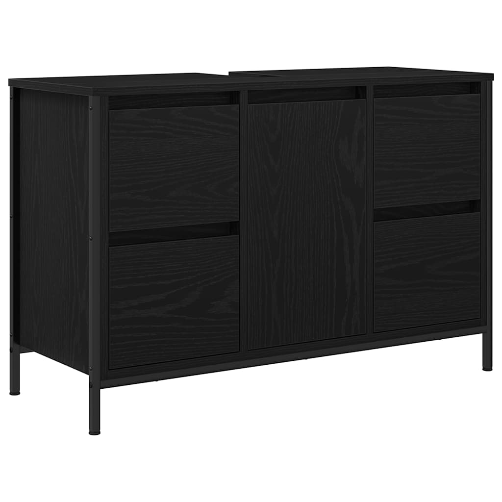 Set di mobili per il bagno 3 pz Rovere Nero 36 x 35 x 165 cm | homemem39