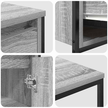 Set di mobili per il bagno 3 pz Grigio Sonoma e Nero | homemem39