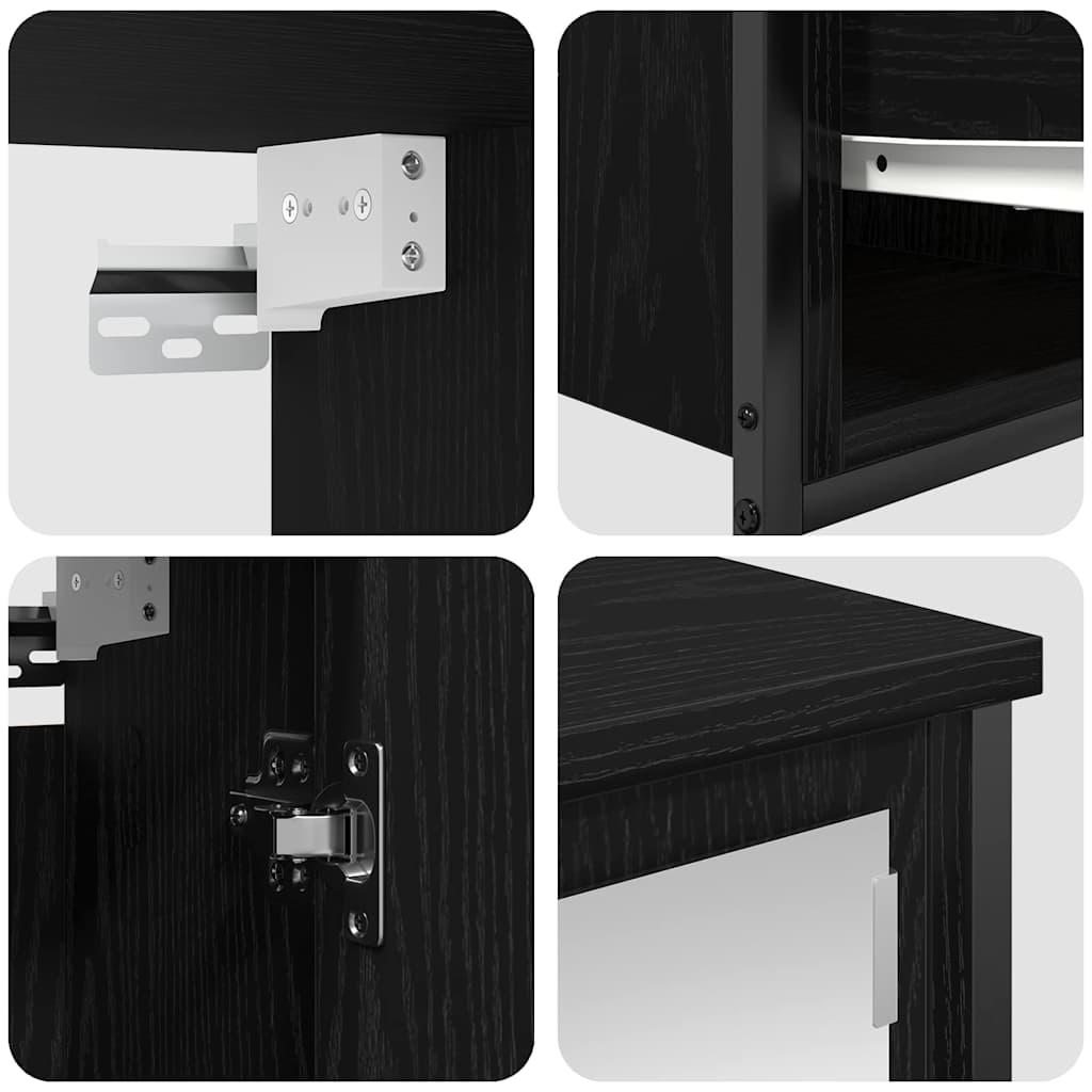 Set di mobili per il bagno 5 pz Rovere Nero 36 x 35 x 165 cm | homemem39
