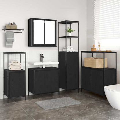 Set di mobili per il bagno 5 pz Rovere Nero 36 x 35 x 165 cm | homemem39