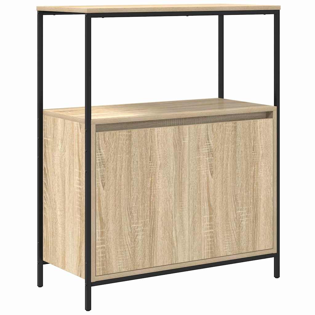 Set di mobili per il bagno con porta 5 pcs Rovere Sonoma e Nero | homemem39