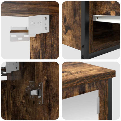 Set di mobili per il bagno 5 pcs Rovere Affumicato e Nero