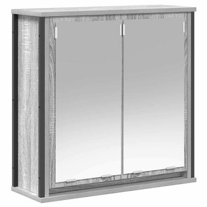 Set di mobili per il bagno con porta 5 pcs Grigio Sonoma e Nero | homemem39