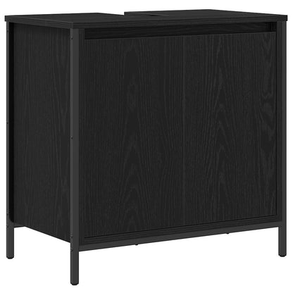 Set Mobili da Bagno 2 pz Rovere Nero in Legno Multistrato