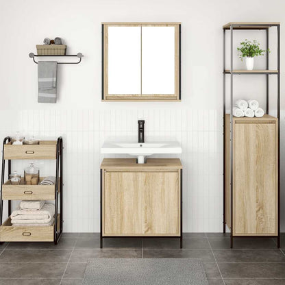 Set Mobili da Bagno 2 pz Rovere Sonoma in Legno Multistrato | homemem39