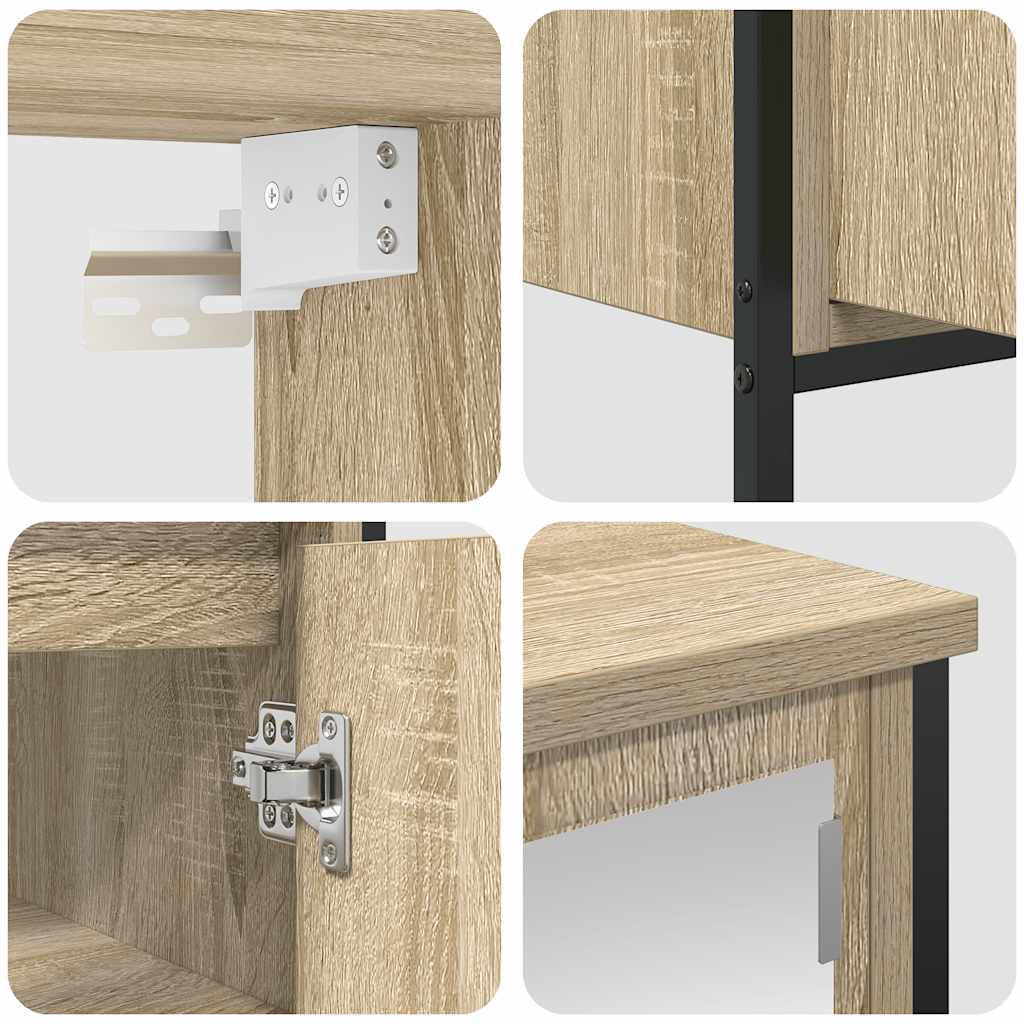 Set Mobili da Bagno 2 pz Rovere Sonoma in Legno Multistrato | homemem39