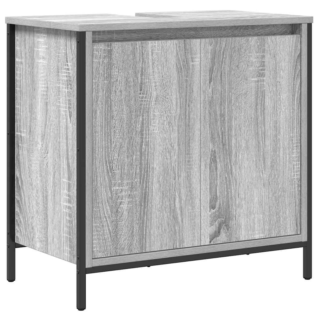 Set Mobili da Bagno 2 pz Grigio Sonoma in Legno Multistrato | homemem39