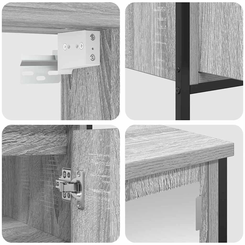 Set Mobili da Bagno 2 pz Grigio Sonoma in Legno Multistrato | homemem39