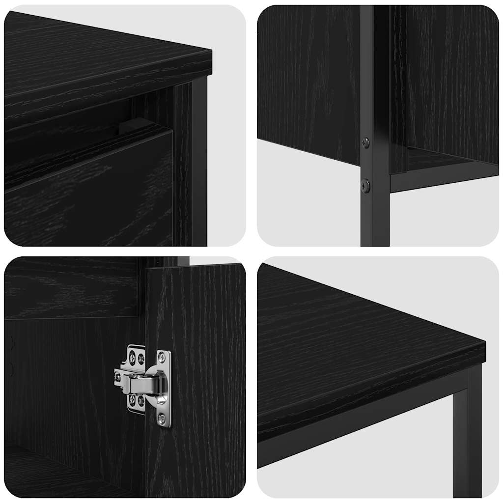 Set di mobili per il bagno 3 pcs Rovere Nero Legno multistrato | homemem39