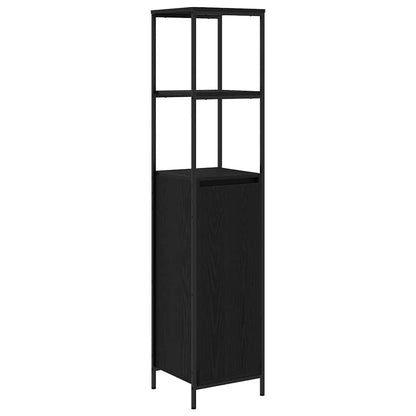 Set di mobili per il bagno 3 pcs Rovere Nero Legno multistrato | homemem39