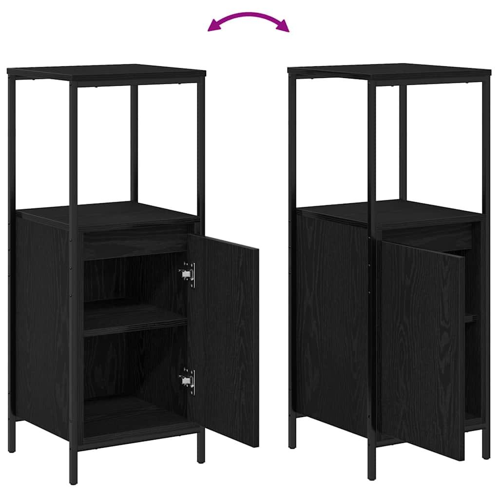 Set di mobili per il bagno 3 pcs Rovere Nero Legno multistrato | homemem39