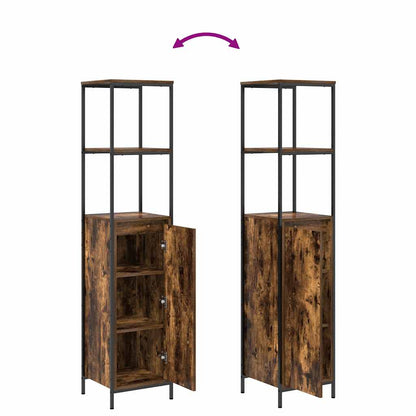 Set di mobili per il bagno 3 pcs Rovere Affumicato e Nero | homemem39