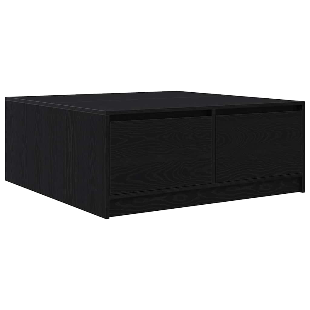 Tavolino da Salotto con Cassetti Rovere Nero 100x100x40 cm | homemem39