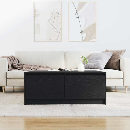 Tavolino da Salotto con Cassetti Rovere Nero 100x100x40 cm | homemem39