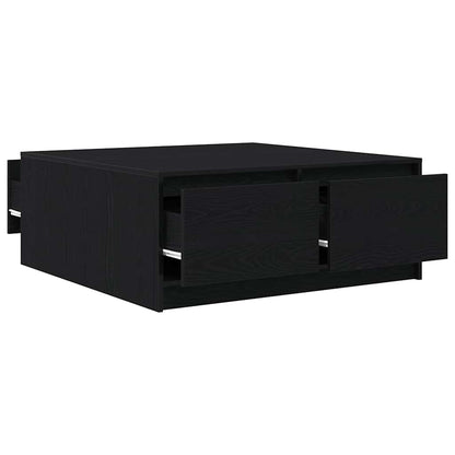 Tavolino da Salotto con Cassetti Rovere Nero 100x100x40 cm | homemem39