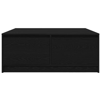 Tavolino da Salotto con Cassetti Rovere Nero 100x100x40 cm | homemem39