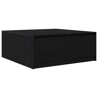 Tavolino da Salotto con Cassetti Rovere Nero 100x100x40 cm | homemem39