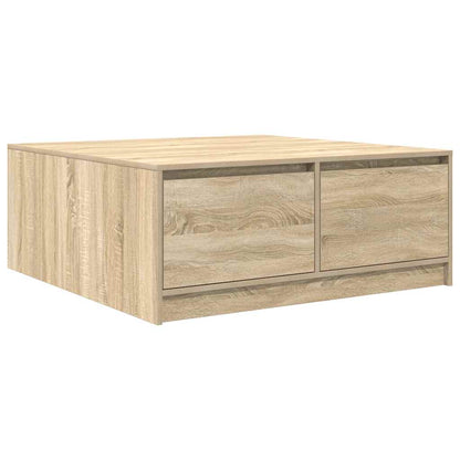 Tavolino da Salotto con Cassetti Rovere Sonoma 100x100x40 cm