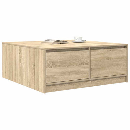 Tavolino da Salotto con Cassetti Rovere Sonoma 100x100x40 cm