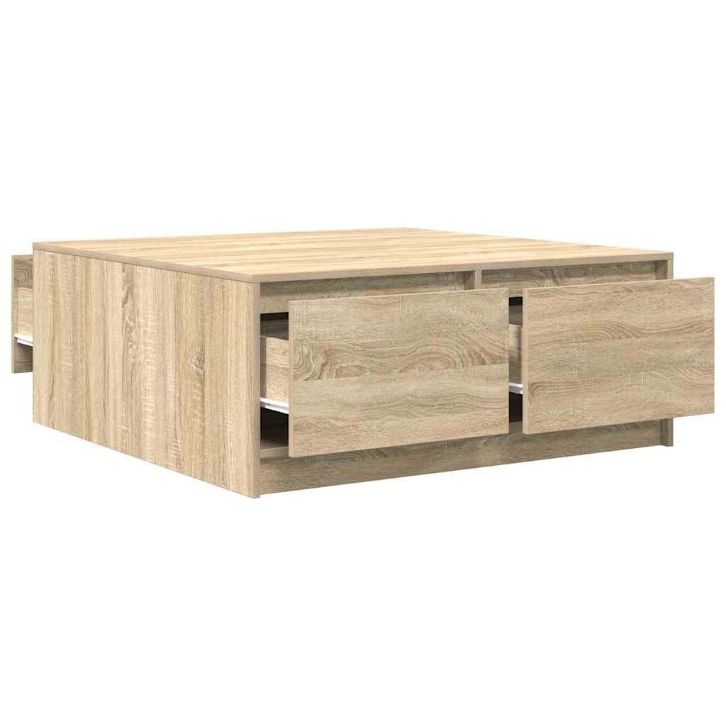 Tavolino da Salotto con Cassetti Rovere Sonoma 100x100x40 cm | homemem39