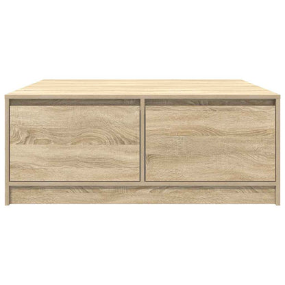 Tavolino da Salotto con Cassetti Rovere Sonoma 100x100x40 cm