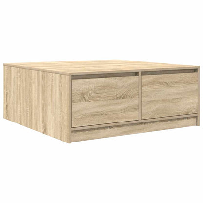 Tavolino da Salotto con Cassetti Rovere Sonoma 100x100x40 cm