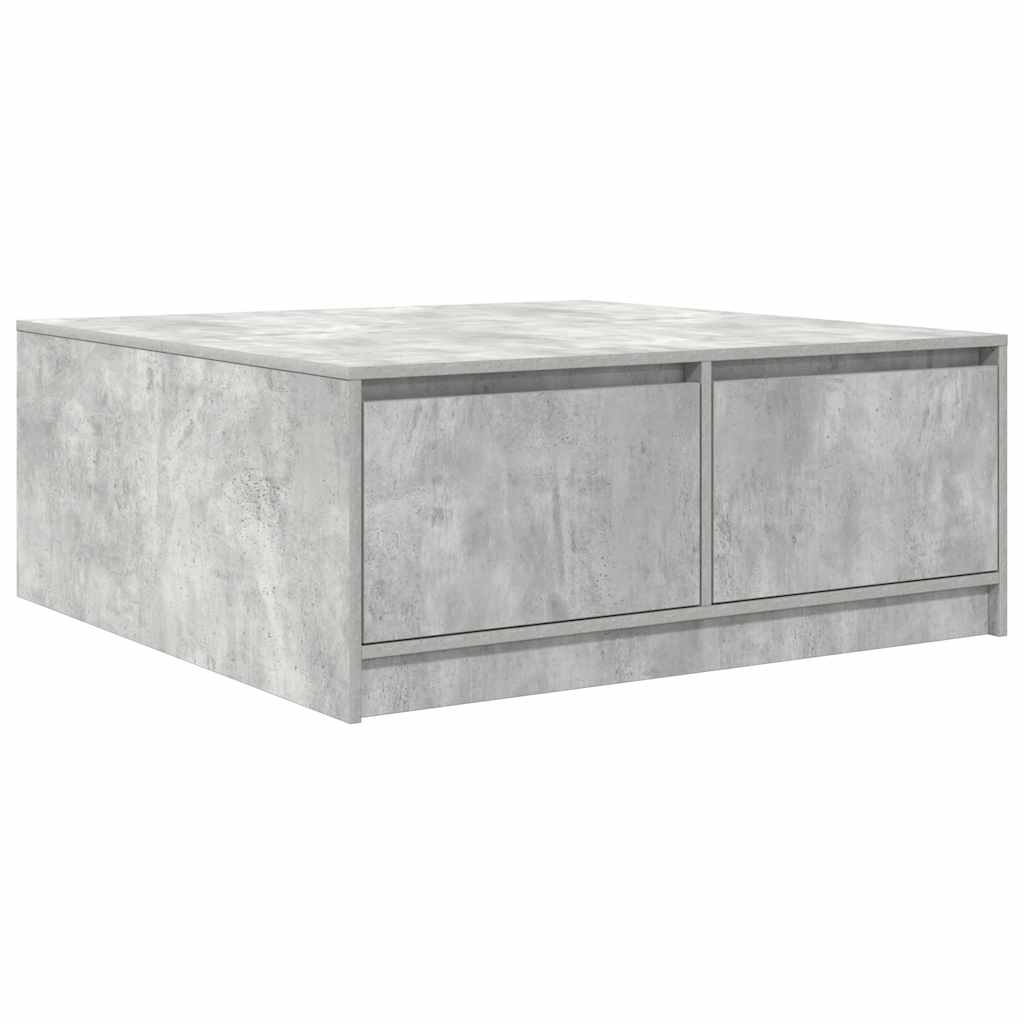 Tavolino da Salotto con Cassetti Grigio Cemento 100x100x40 cm