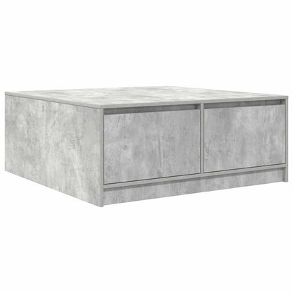 Tavolino da Salotto con Cassetti Grigio Cemento 100x100x40 cm