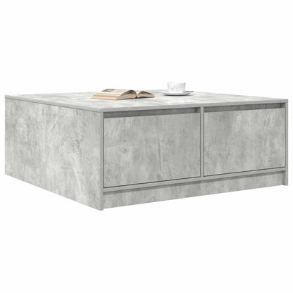 Tavolino da Salotto con Cassetti Grigio Cemento 100x100x40 cm