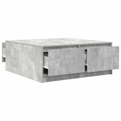 Tavolino da Salotto con Cassetti Grigio Cemento 100x100x40 cm | homemem39