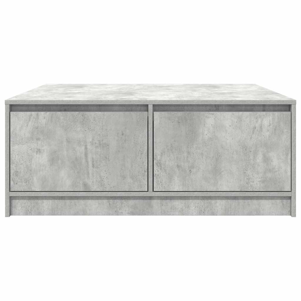 Tavolino da Salotto con Cassetti Grigio Cemento 100x100x40 cm