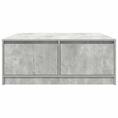 Tavolino da Salotto con Cassetti Grigio Cemento 100x100x40 cm