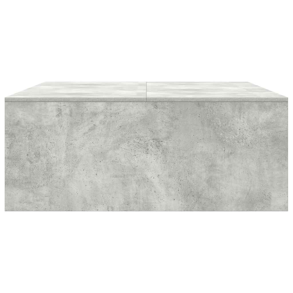 Tavolino da Salotto con Cassetti Grigio Cemento 100x100x40 cm