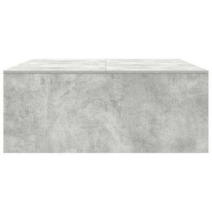 Tavolino da Salotto con Cassetti Grigio Cemento 100x100x40 cm