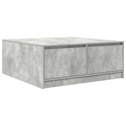 Tavolino da Salotto con Cassetti Grigio Cemento 100x100x40 cm