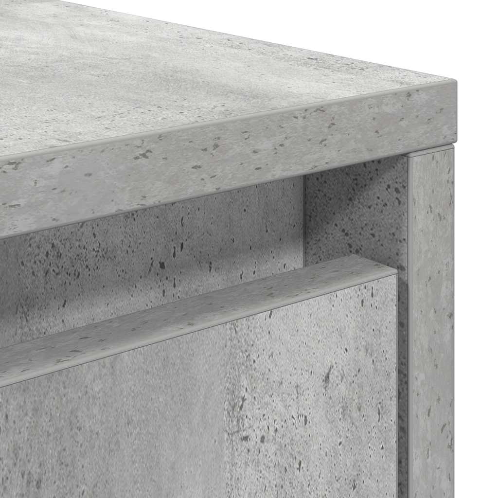 Tavolino da Salotto con Cassetti Grigio Cemento 100x100x40 cm