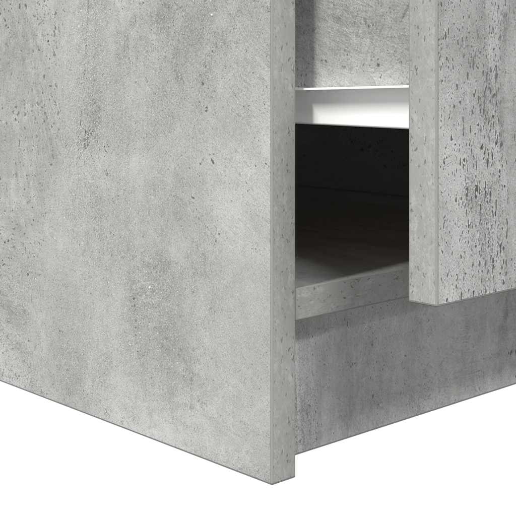 Tavolino da Salotto con Cassetti Grigio Cemento 100x100x40 cm