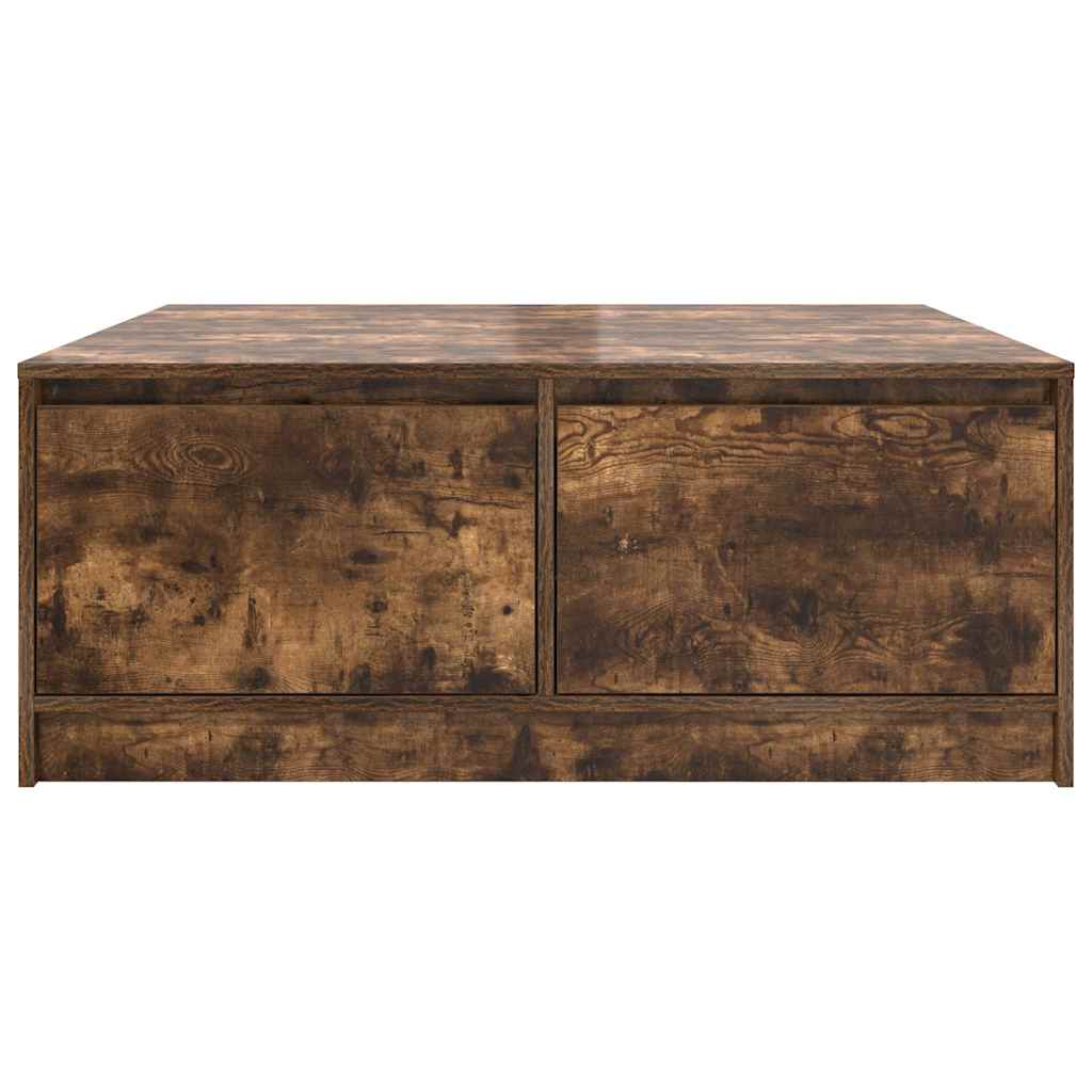 Tavolino da Salotto con Cassetti Rovere Fumo 100x100x40 cm | homemem39