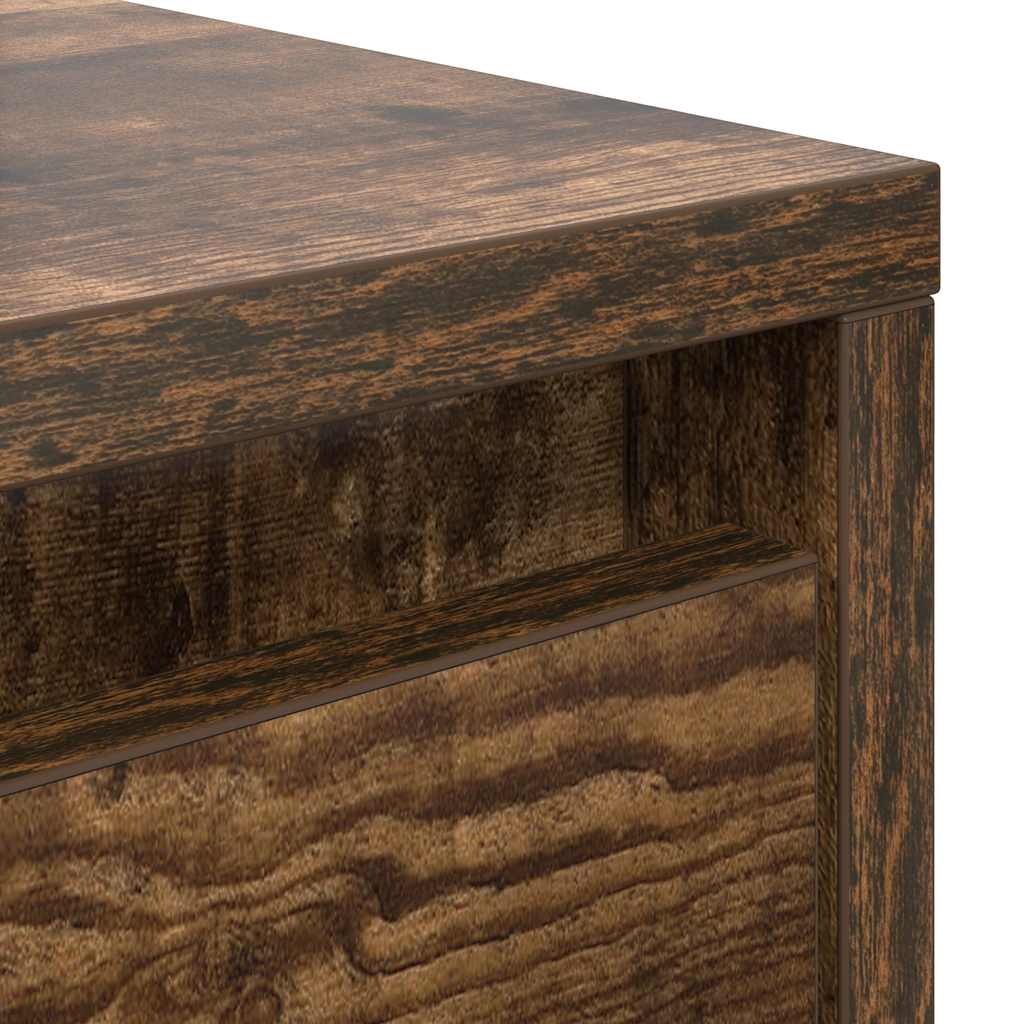 Tavolino da Salotto con Cassetti Rovere Fumo 100x100x40 cm | homemem39