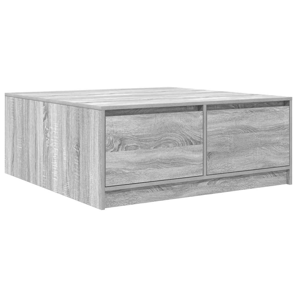 Tavolino da Salotto con Cassetti Grigio Sonoma 100x100x40 cm | homemem39