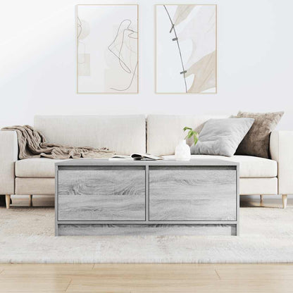 Tavolino da Salotto con Cassetti Grigio Sonoma 100x100x40 cm
