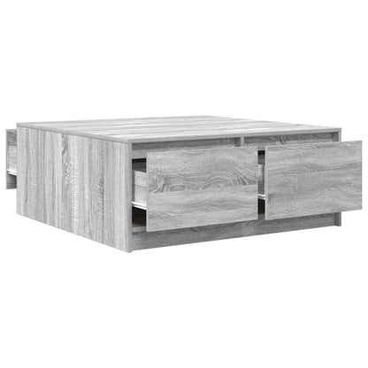 Tavolino da Salotto con Cassetti Grigio Sonoma 100x100x40 cm | homemem39
