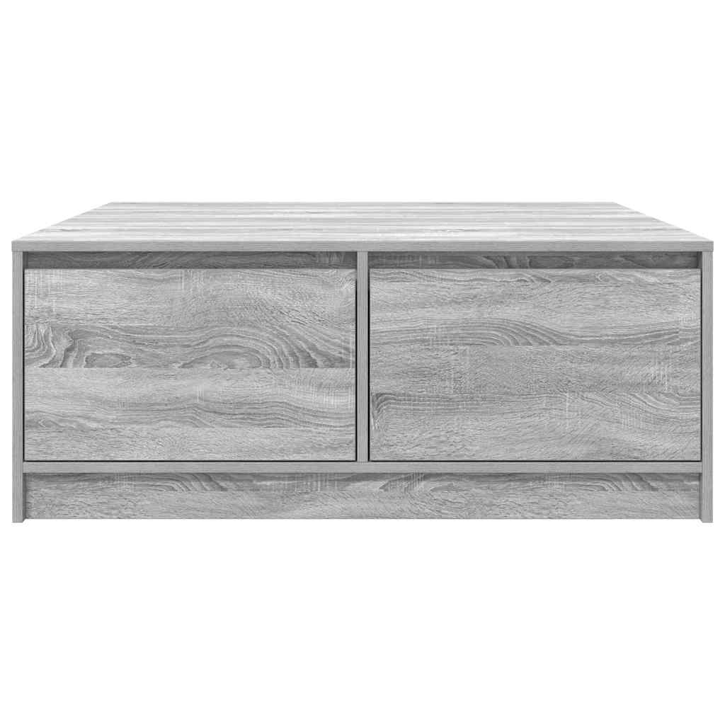 Tavolino da Salotto con Cassetti Grigio Sonoma 100x100x40 cm