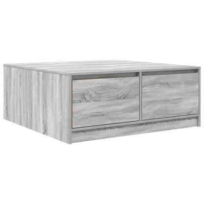 Tavolino da Salotto con Cassetti Grigio Sonoma 100x100x40 cm