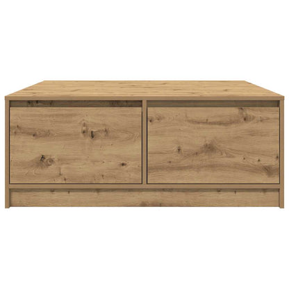 Tavolino Salotto con Cassetti Rovere Artigianale 100x100x40 cm