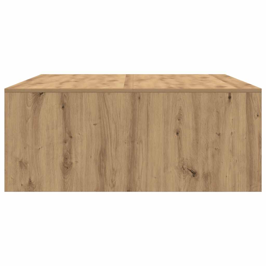 Tavolino Salotto con Cassetti Rovere Artigianale 100x100x40 cm