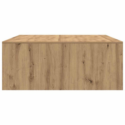 Tavolino Salotto con Cassetti Rovere Artigianale 100x100x40 cm