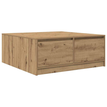 Tavolino Salotto con Cassetti Rovere Artigianale 100x100x40 cm