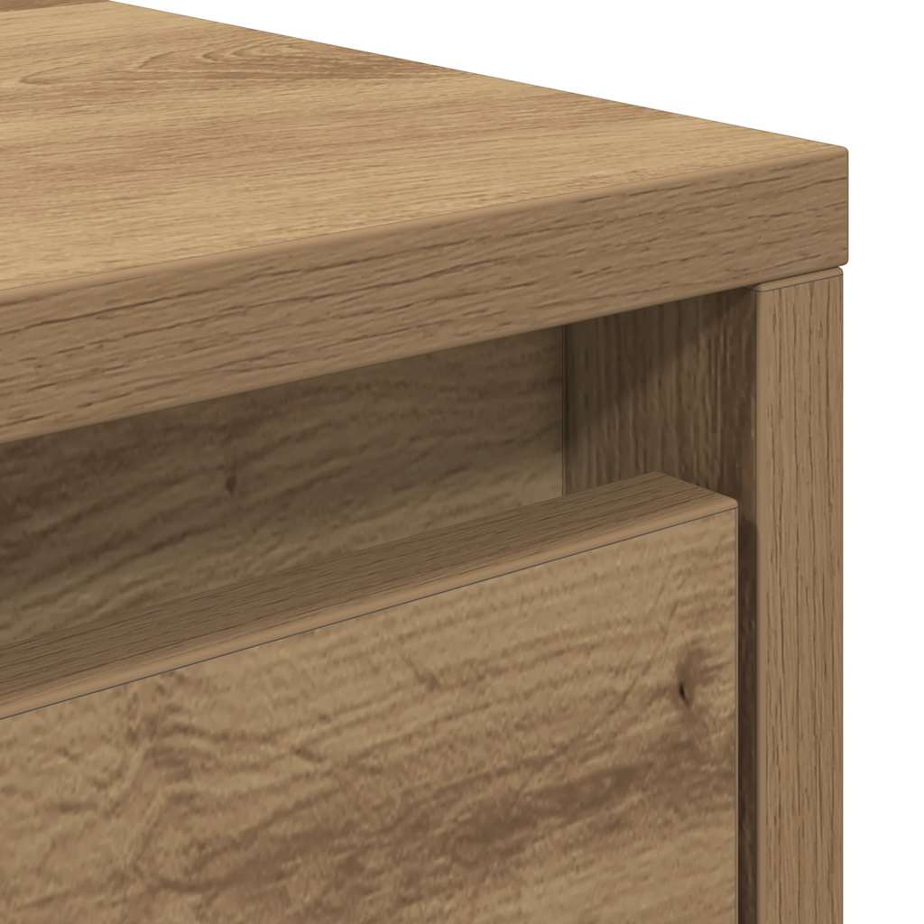 Tavolino Salotto con Cassetti Rovere Artigianale 100x100x40 cm